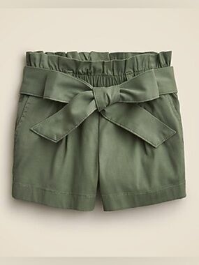J.Crew Girls’ Olive Tie Waist Short in Drapey Twill—8